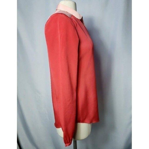 American Eagle Women's Long Sleeve Collar Button Down Blouse Pink Small NWOT - Picture 5 of 7